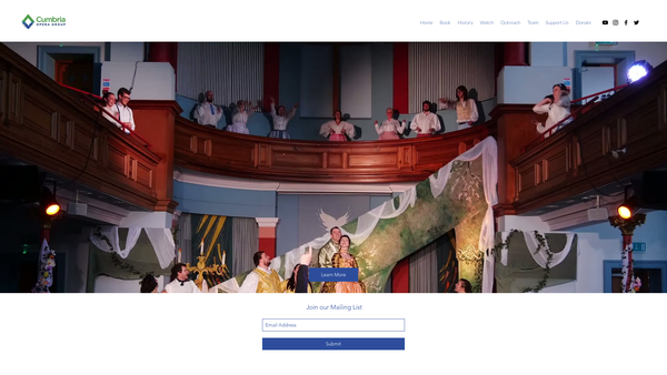 Screenshot of the Cumbria Opera Group website