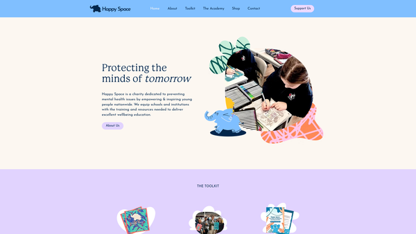 Screenshot of the Happy Space UK website
