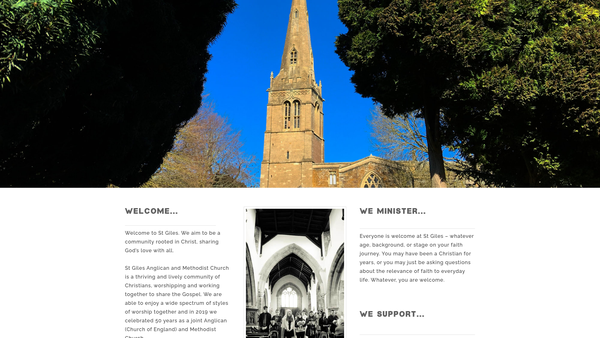 Screenshot of the St Giles’ Church, Desborough website