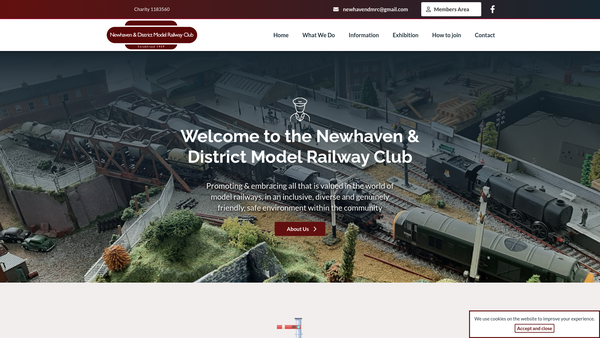 Screenshot of the Newhaven & District Model Railway Club website