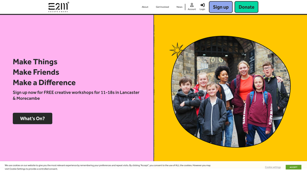 Screenshot of the Escape2make website