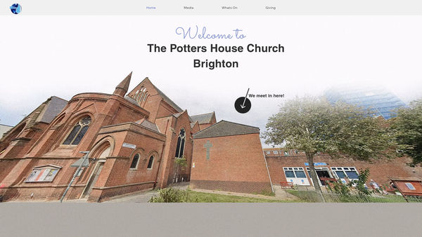 Screenshot of the Potters House Christian Fellowship UK Brighton Church website