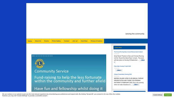 Screenshot of the Mersea Island Lions Club (CIO) website