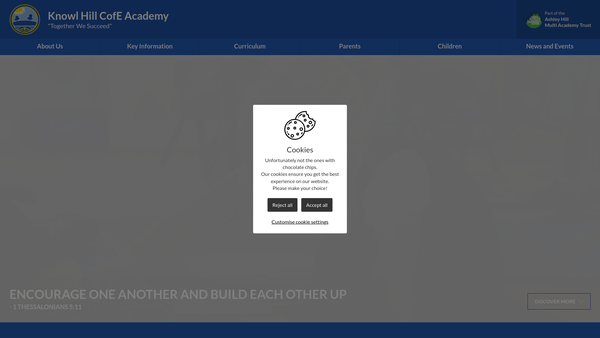 Screenshot of the Knowl Hill C Of E Academy PTA website