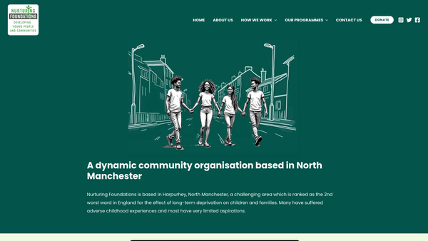 Screenshot of the Nurturing Foundations website