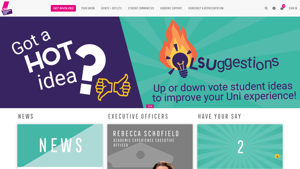 Screenshot of the Loughborough Students' Union website