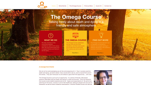 Screenshot of the The Omega Course website