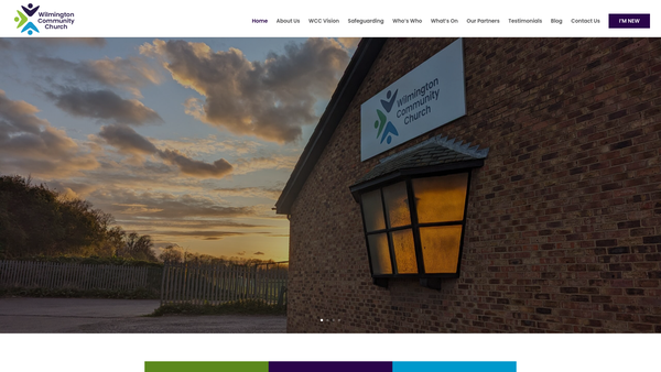 Screenshot of the Wilmington Community Church website