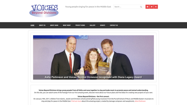 Screenshot of the Beyond Divisions Education Trust website