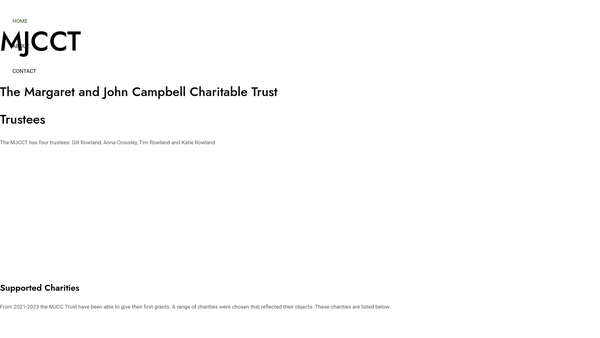 Screenshot of the The Margaret And John Campbell Charitable Trust website