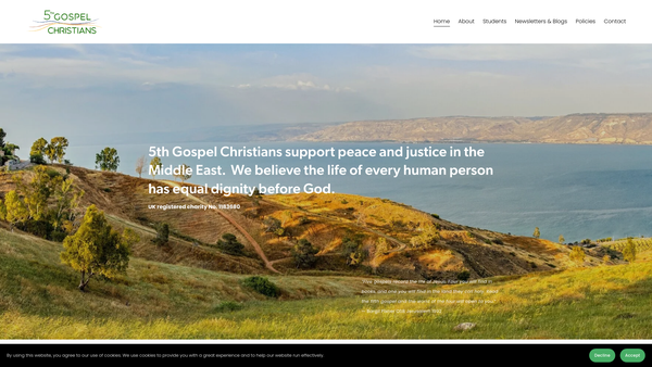 Screenshot of the 5th Gospel Christians website