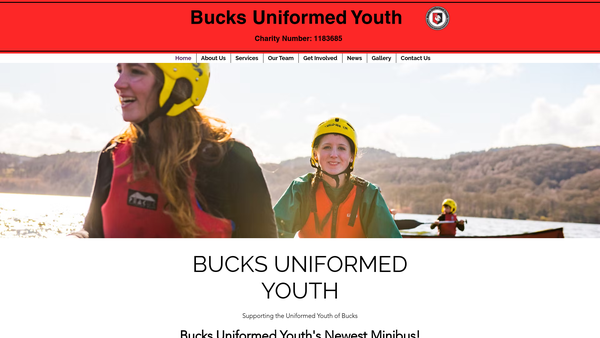 Screenshot of the Bucks Uniformed Youth website