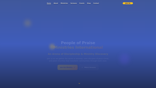 Screenshot of the People Of Praise Ministries International website