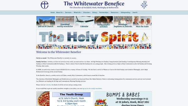 Screenshot of the The Parochial Church Council Of The Ecclesiastical Parish Of St John The Evangelist, Hook website