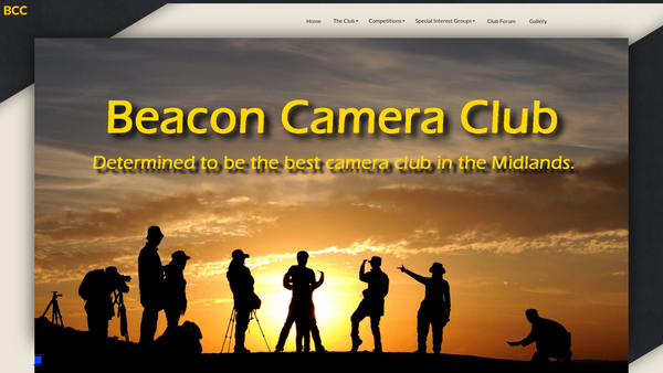 Screenshot of the Beacon Camera Club website