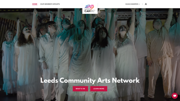Screenshot of the Leeds Community Arts Network website