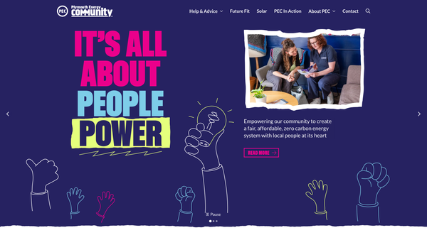 Screenshot of the Pec Trust website