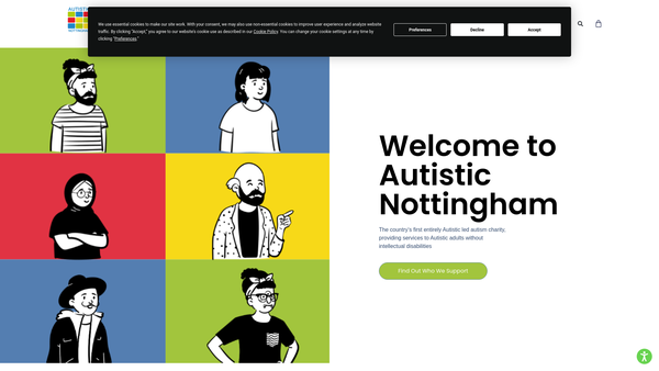 Screenshot of the Autistic Nottingham website
