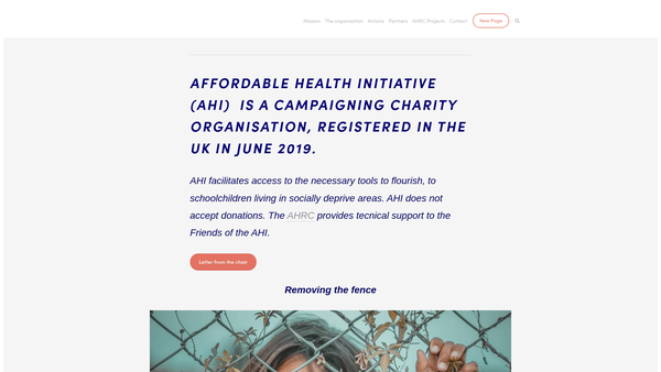 Screenshot of the Affordable Health Initiative website