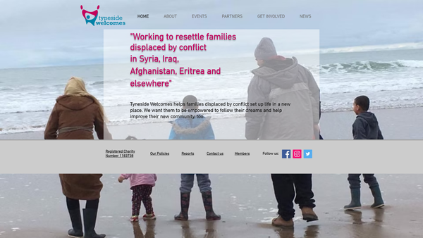 Screenshot of the Tyneside Welcomes website