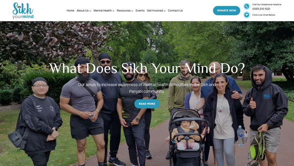 Screenshot of the Sikh Your Mind website