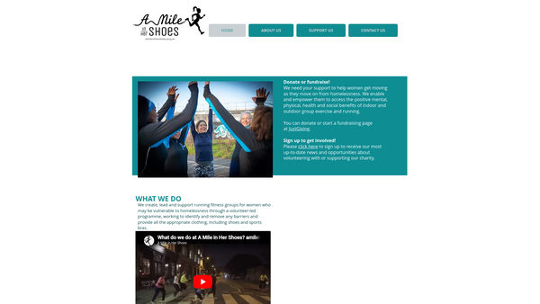 Screenshot of the A Mile In Her Shoes website