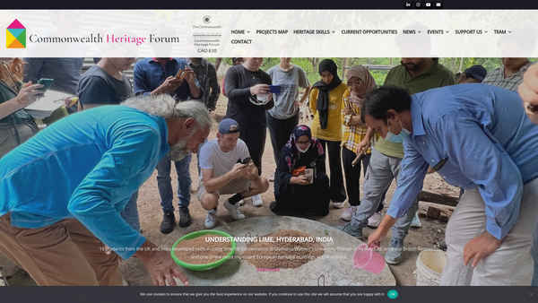 Screenshot of the Commonwealth Heritage Forum website
