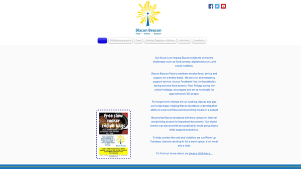 Screenshot of the The Pantry For Blacon website