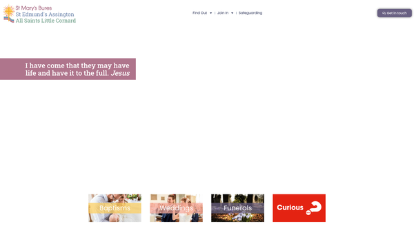 Screenshot of the The Parochial Church Council Of The Ecclesiastical Parish Of St Mary The Virgin Bures website