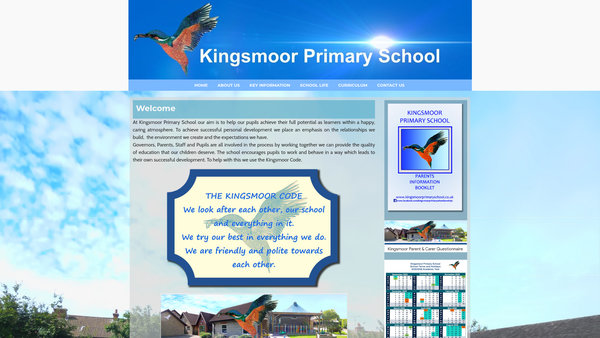 Screenshot of the Kingsmoor Friends website