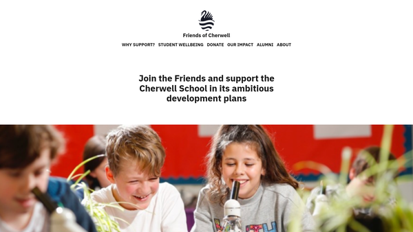 Screenshot of the The Friends Of The Cherwell School Oxford website