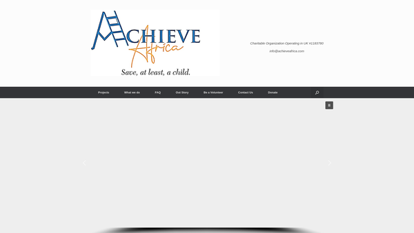 Screenshot of the Achieve Africa website