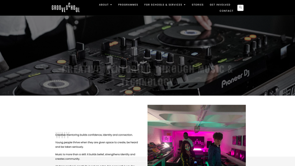 Screenshot of the Grooveschool website