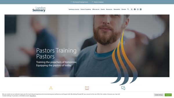Screenshot of the London Seminary CIO website