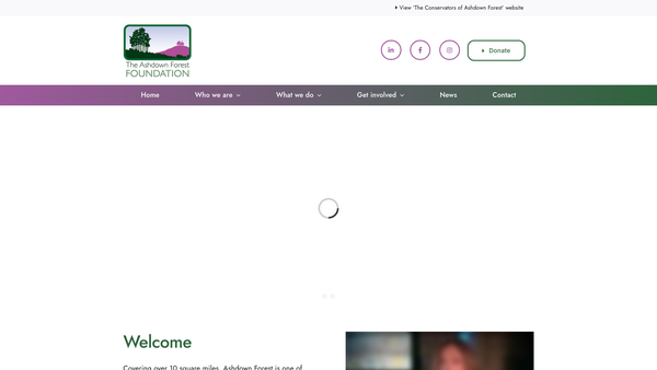 Screenshot of the The Ashdown Forest Foundation website