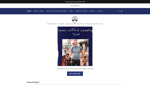 Screenshot of the James Clifford Campling Trust website