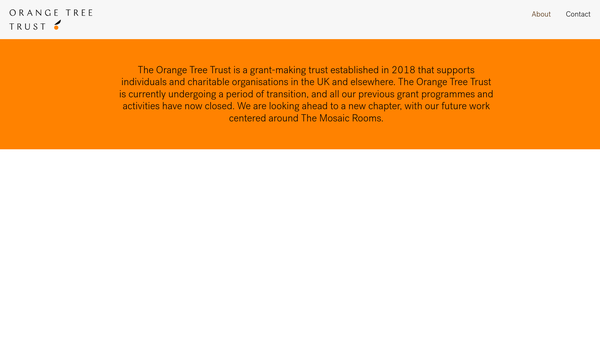 Screenshot of the Mosaic Rooms website