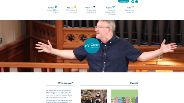 Screenshot of the Carey Baptist Church, Reading website