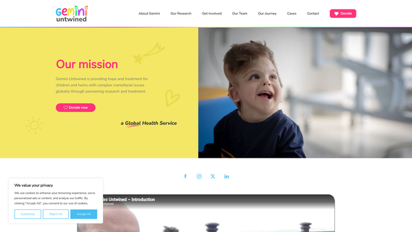 Screenshot of the Gemini Untwined website