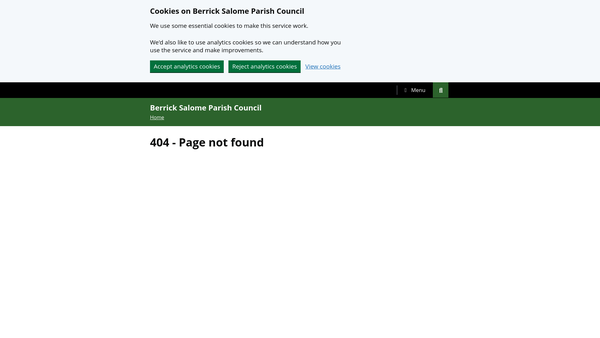 Screenshot of the Berrick And Roke Village Hall CIO website