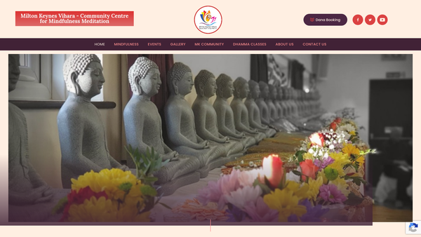 Screenshot of the Milton Keynes Vihara: Community Centre For Mindfulness Meditation website