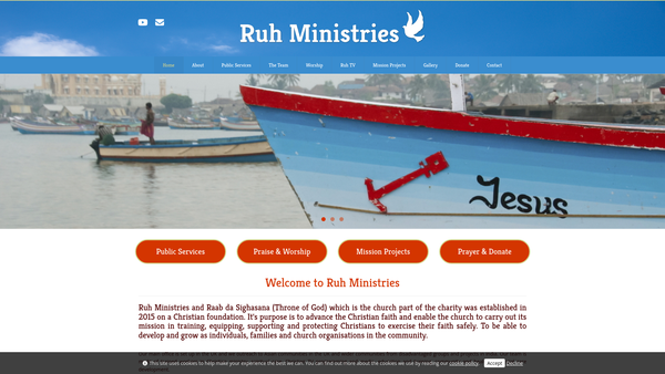 Screenshot of the Ruh Ministries website