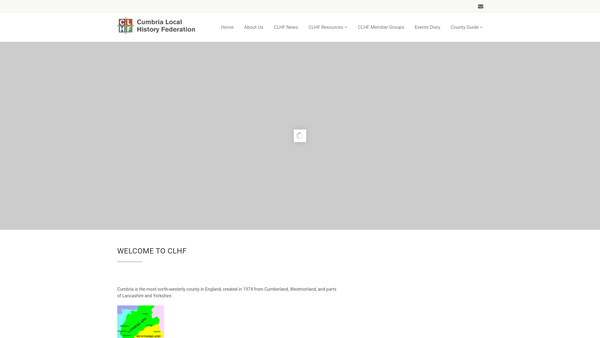 Screenshot of the Cumbria Local History Federation website