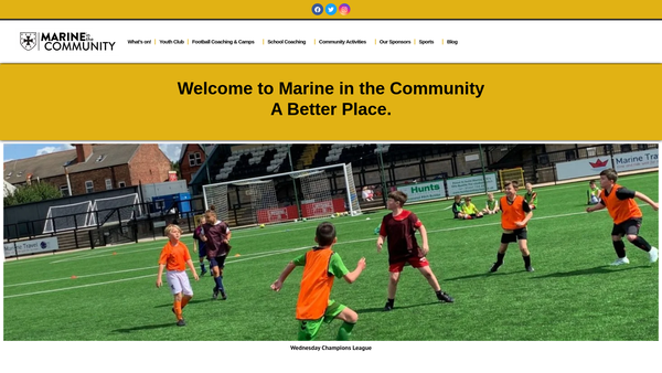 Screenshot of the Marine In The Community website