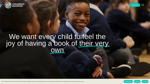 Screenshot of the Children's Book Fest - Chichester CIO website