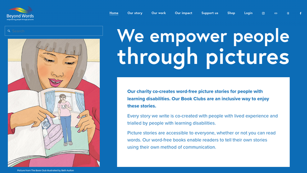 Screenshot of the Books Beyond Words website