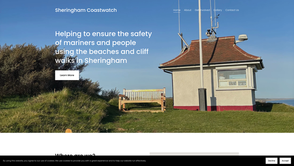 Screenshot of the Sheringham Coastwatch website