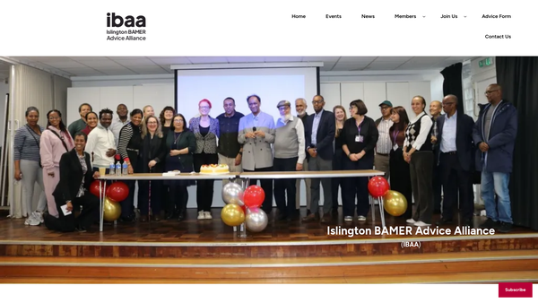 Screenshot of the Islington Bamer Advice Alliance (Ibaa) website