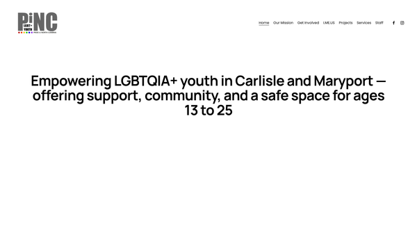 Screenshot of the Pride In North Cumbria website
