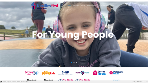 Screenshot of the Families First (North East) website